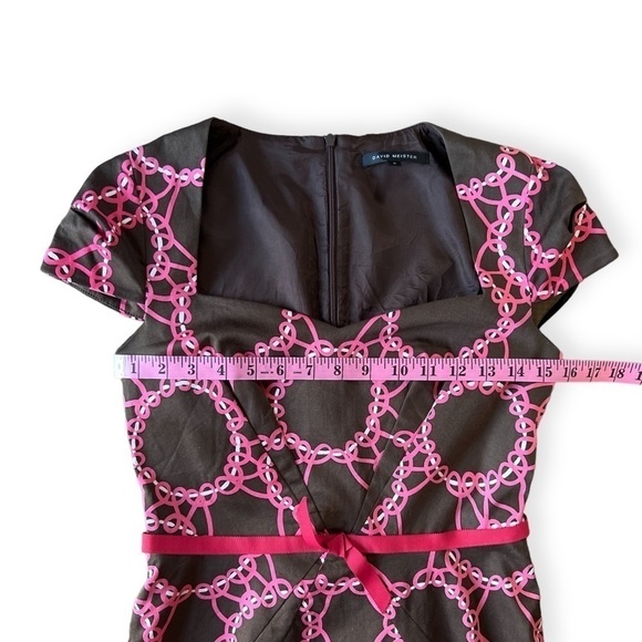 David Meister Sweetheart Neck Cap Sleeve Knee Length Sheath Dress, Size 2 - Picture 8 of 11